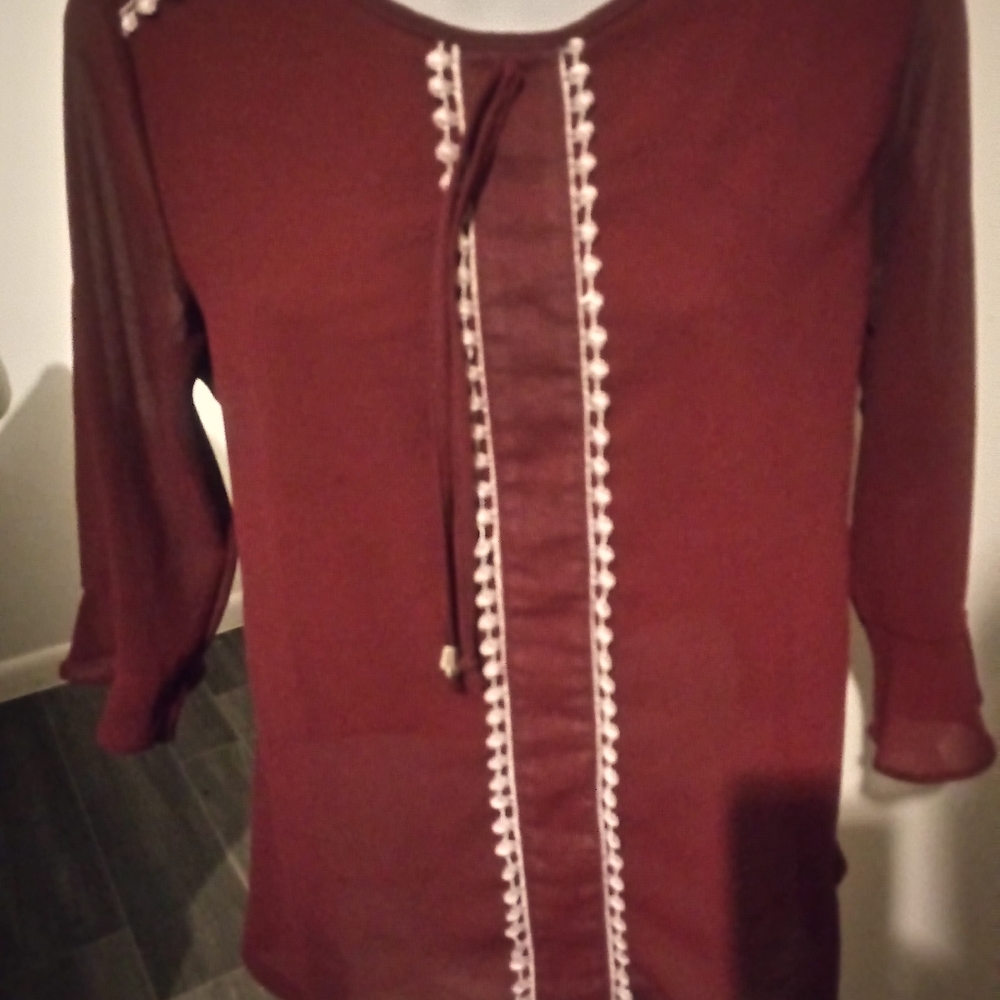 Ladies Marron Blouse Sz S